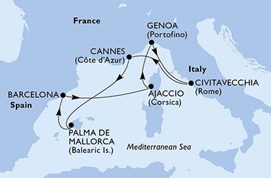Italien, Frankrike, Spanien