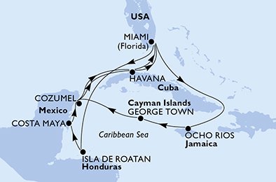 USA, Honduras, Mexiko, Kuba, Jamaica, Cayman Islands