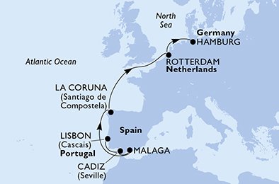 Portugal, Spanien, Holland, Tyskland