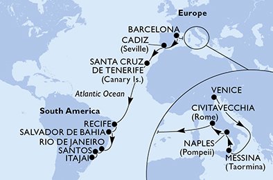 Italien, Spanien, Brasilien