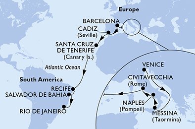 Italien, Spanien, Brasilien