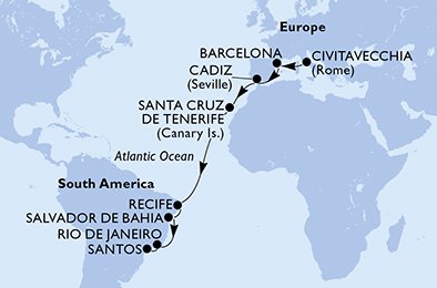 Italien, Spanien, Brasilien