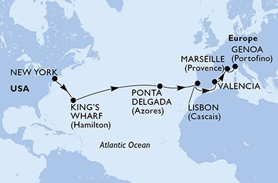 USA, Bermuda, Portugal, Spanien, Frankrike, Italien