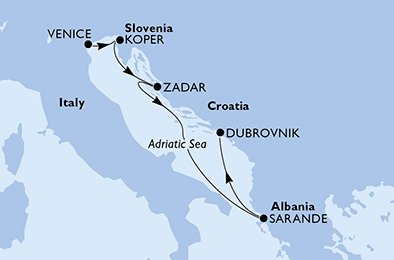 Italien, Slovenien, Kroatien, Albanien