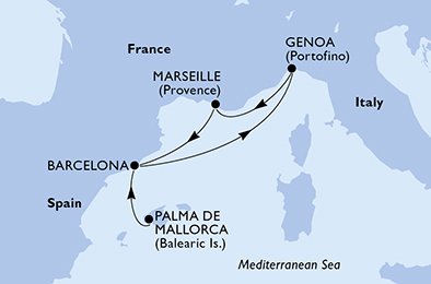 Spanien, Italien, Frankrike